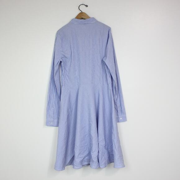 Romeo & Juliet Couture Dress Women's Size Medium Blue Stripe Preppy Classic - Picture 2 of 3